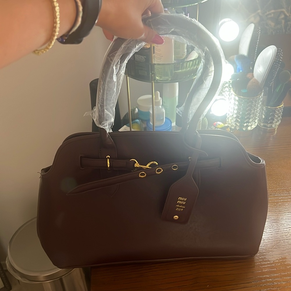 Brown work bag